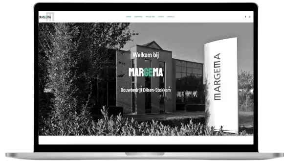 Website van Bouwbedrijf Margema
