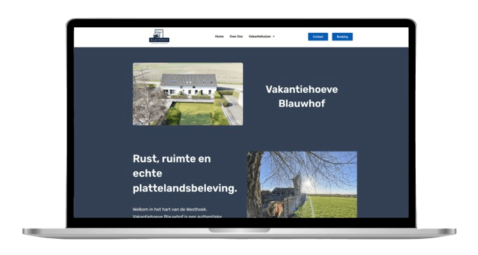 Website van Vakantiehoeve Blauwhof